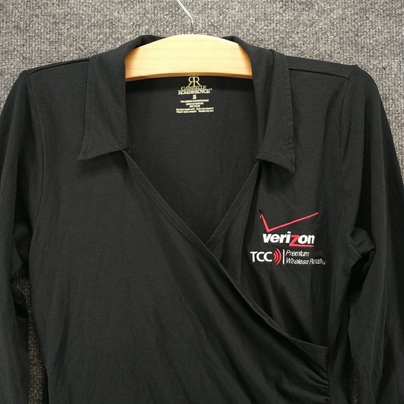 Gabrielle Rohde Royce Women's Verizon Faux Wrap Blouse Black Small 3/4 Sleeve - Picture 3 of 14